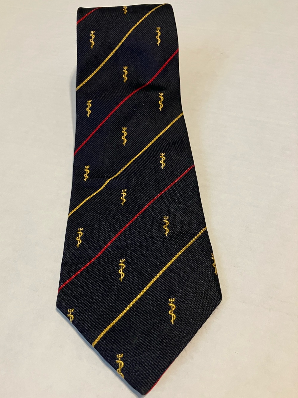 Ben Silver Repp tie Silk Navy Red Gold Royal Army Medical